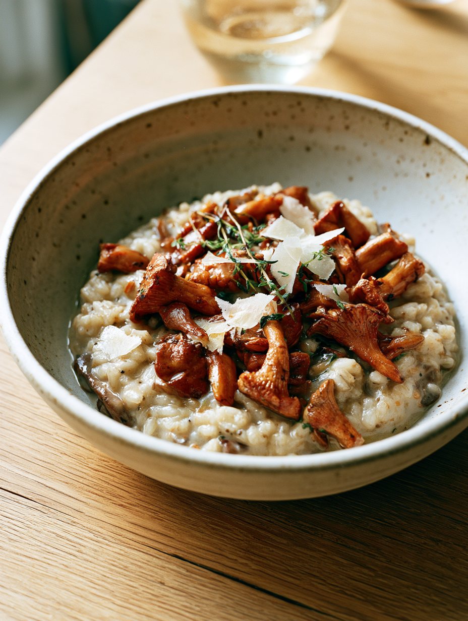 Wild mushroom risotto with parmesan and thyme